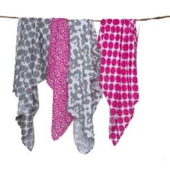 Bacati - Ikat Pink/Gray Swaddling Muslin Blankets Set Of 4 -Nursery Furniture Store GUEST 9aee03d7 fba6 4b47 b152 17ebe34959ed