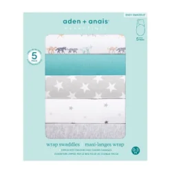 Aden + Anais Essentials Easy Swaddle Wrap - 0-3 Months - 5pk -Nursery Furniture Store GUEST a1ce76a9 b8c5 4d6e 9607 9a0ba1182a19
