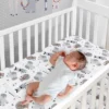 Lambs & Ivy Jungle Safari 100% Cotton White/Gray Elephant/Lion Fitted Crib Sheet -Nursery Furniture Store GUEST a7b39de2 2d73 4012 857f 9cc95be318e9