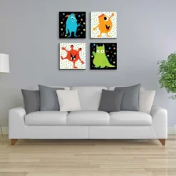 Big Dot Of Happiness Monster Bash - Kids Room, Nursery Decor And Home Decor - 11 X 11 Inches Nursery Wall Art - Set Of 4 Prints For Baby's Room -Nursery Furniture Store GUEST a84c0a4a f4f4 444f 8bc6 cfb2b7cd9632