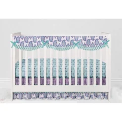 Bacati - Paisley Isabella Purple Lilac Aqua 6 Pc Crib Bedding Set With Long Rail Guard Cover -Nursery Furniture Store GUEST ac783baa 20d8 4164 ba16 ae7ac6576afe