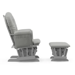 Storkcraft Hoop Glider And Ottoman - Pebble Gray Frame/Light Gray Fabric -Nursery Furniture Store GUEST ae1f91d7 ac48 4e99 a7d5 48e22d3193fd