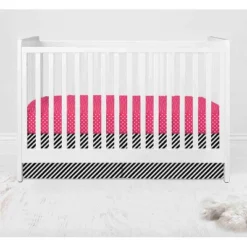 Bacati - Love Black Fuschia 10 Pc Crib Bedding Set With 2 Crib Fitted Sheets -Nursery Furniture Store GUEST aea1d22a a67a 44c8 88e1 92cc8e52fad1