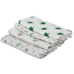 Bacati - Soccerball Green/Gray Muslin Swaddling Blankets Set Of 4 -Nursery Furniture Store GUEST bd68b5d3 ec24 4cee a141 91ed66aae1fa