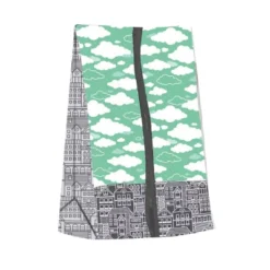 Bacati - Clouds In The City Mint/Gray 6 Pc Crib Bedding Set With Long Rail Guard Cover -Nursery Furniture Store GUEST bd7bbb33 8c25 4869 b80e aaaf85b63ab7