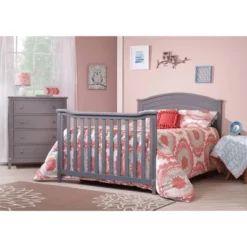 Sorelle Berkley Round Top Panel Standard Full-Sized Crib Gray -Nursery Furniture Store GUEST bdbeffda 1262 423e 8a28 6638595374d8