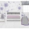Bacati - Ikat Dots Leopard Purple Grey Girls 10 Pc Crib Set With Long Rail Guard Cover & 4 Muslin Swaddling Blankets -Nursery Furniture Store GUEST bdfa93df a7d9 4882 a6e2 3cdd09768d98