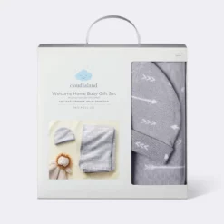 Hospital Muslin Swaddle Baby Blanket And Hat Gift Set - Gray Arrow - 2pk - Cloud Island™ -Nursery Furniture Store GUEST bfae7299 8f3f 413b b361 03b7f005ac98