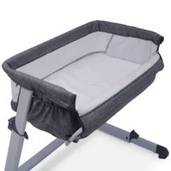 Simmons Kids' Dream Bedside Baby Bassinet Sleeper With Breathable Mesh And Adjustable Heights - Lightweight Portable Crib - Gray -Nursery Furniture Store GUEST c07e351d a02f 456e 9a1f e8d10eada634