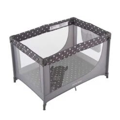 Pamo Babe Travel Foldable Portable Bassinet Baby Infant Comfortable Play Yard Crib Cot With Soft Mattress, Breathable Mesh Walls, And Carry Bag, Gray