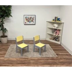 Oval Table With 2 Chairs And Storage Bins Gray/Yellow - Gift Mark -Nursery Furniture Store GUEST c9c4b2cd 8151 440d a14d 38f27741e77b