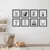 Set Of 8- 11x11 Gallery Square Framed Prints W/ Mats Decorative Wall Art Set - Black And White Jungle Nursery - Americanflat With Mat -Nursery Furniture Store GUEST cb855c76 fe76 4732 b209 8e2f150275bb
