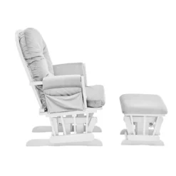 Suite Bebe Mason Glider And Ottoman - White Wood And Gray Fabric -Nursery Furniture Store GUEST cef71344 11f5 4715 9a3a a1ed1a539c58