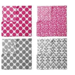 Bacati - Ikat Dots Leopard Pink Grey Girls 10 Pc Crib Set With 2 Crib Fitted Sheets 4 Muslin Swaddling Blankets -Nursery Furniture Store GUEST cfd0064b f7cc 410e 87df 41e8bb493422 1