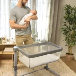 SwaddleMe Beginnings Bassinet Select - Compact Fold Multi-Position Baby Bassinet With Air Flow Mattress - Gray Tweed -Nursery Furniture Store GUEST d16dddc1 289c 47f4 ab97 1236f84ebaf0