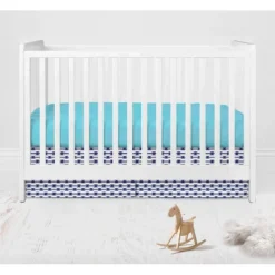 Bacati - Aztec Print Liam Aqua Orange Navy 10 Pc Crib Bedding Set With Long Rail Guard Cover -Nursery Furniture Store GUEST d2698c47 1f6f 44fd afa9 07037d83a621