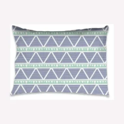 Bacati - Noah Large Triangles Mint Navy Muslin 3 Pc Toddler Bed Sheet Set -Nursery Furniture Store GUEST d5615b1a 63c3 4fc6 8d29 583ed1bf8b70