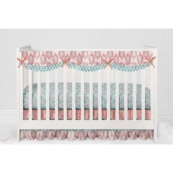 Bacati - Paisley Sophia Coral Aqua 6 Pc Crib Bedding Set With Long Rail Guard Cover -Nursery Furniture Store GUEST d7051f1c ecc3 4177 b962 fc0e1137778d