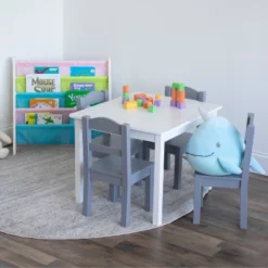 5pc Kids' Wood Table And Chair Set White/Gray - Humble Crew -Nursery Furniture Store GUEST da4d5424 6b09 4eda 9484 897dfb986ea0