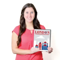 Big Dot Of Happiness Cheerio, London - British UK Skyline Wall Art, Nursery Decor And Kids Room Decorations Ideas - 7.5 X 10 Inches - Set Of 3 Prints -Nursery Furniture Store GUEST dceb0b6a e6b3 486c 8add 8ca72554d8c7