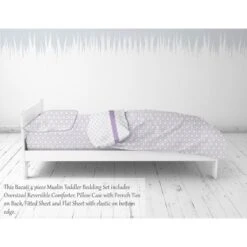 Bacati - Petals/Floral Lilac Girls Muslin 4 Pc Toddler Bedding Set -Nursery Furniture Store GUEST df474e64 2a0e 4e56 b6ed cee243ea47e8