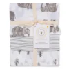 Burt's Bees Baby Burt's Bees Baby® Woven Organic Cotton Muslin Blankets - Wandering Elephants Gray - 3pk