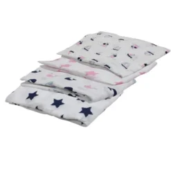 Bacati - Little Sailor Blue/Navy/Pink Girls Muslin Swaddling Blankets Set Of 4 -Nursery Furniture Store GUEST e563865a 540e 425d a329 d96efe9633e0