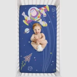 Disney Baby Toy Story Buzz Lightyear Photo Op Fitted Crib Sheet - Blue And Green -Nursery Furniture Store GUEST e85d1eac 0700 4c3b 9761 6e7d27c4391a
