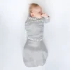 Omni Swaddle Wrap & Arms Up Sleeves & Mitten Cuffs - Heathered Gray With Stripe Trim 0-3 Months -Nursery Furniture Store GUEST eaed8250 270e 410e 80ef a9b48e261bea