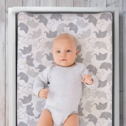 The Peanutshell Changing Pad Covers - Gray Elephants/Stripe 2pk -Nursery Furniture Store GUEST f43b24b2 c3b5 4007 a930 f2e8362fe825