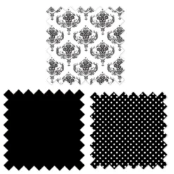 Bacati - Classic Damask Black/Grey/White 6 Pc Crib Bedding Set With Long Rail Guard Cover -Nursery Furniture Store GUEST f6e25d4d 1c63 40a9 bf63 282444409c5f