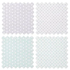 Bacati - Petals/Floral Muslin Swaddling Blankets Set Of 4 Aqua/Lilac -Nursery Furniture Store GUEST f8da7074 81ac 4f09 97a3 9617a3614f67